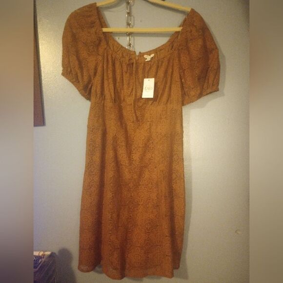 Cato lace off the shoulder knee length dress - Picture 2 of 10